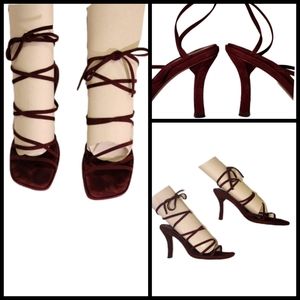 BCBGMaxAzria Serenity Rosewood Suede Lace-Up Heels